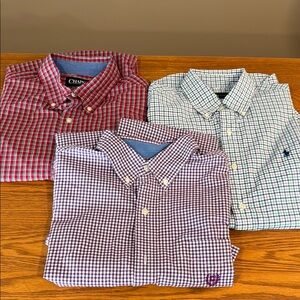 Champion Men's Red, Green, and Purple Checkered Shirts